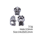 Heart and Dragon Silver Tone Large Hole Spacer Beads view 3