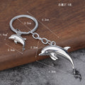 Double Dolphin Metal Keychain in Gold, Silver, and Rainbow Finishes view 2