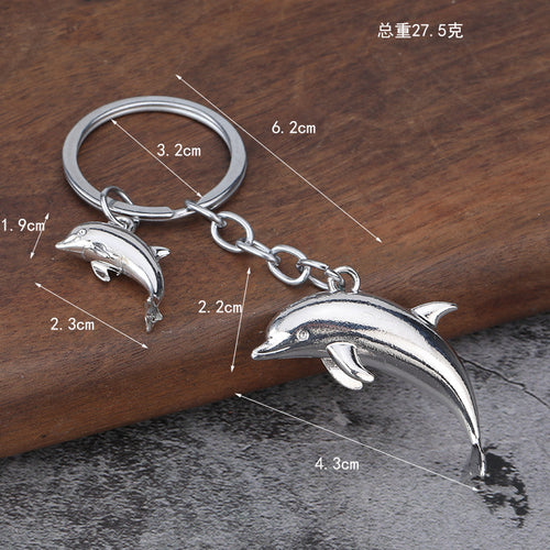 3D Dolphin Alloy Keychain Ocean Car Charm Gift Accessory