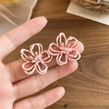 Open Outline Flower Stud Earrings in Four Pastel Colors view 6