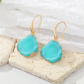 Gold Tone Irregular Druzy Style Hook Earrings in Four Colors view 5