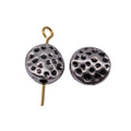 Antique Silver Hammered Round Flat Spacer Bead Component view 4