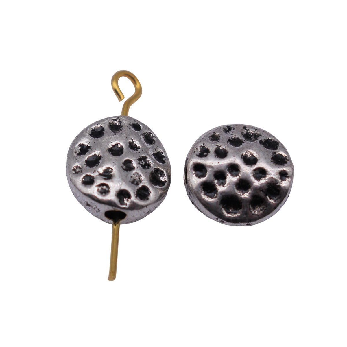 10x10x4.5mm 1.3g Antique Silver Zinc Alloy Hammered Round Flat Spacer Beads for DIY Bracelet Making