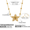 Five Petal Zircon Flower Necklace Bracelet Earring Ring Set view 10