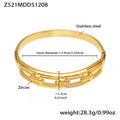Hollow Link Clasp and Open Twist Bangles Gold Steel view 7