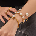 Freshwater Pearl Open Cuff Bangle Multi Style Finishes view 1