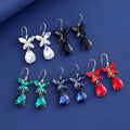Blue Silver Tone Lock Crystal Five Designs Metal Necklace view 3