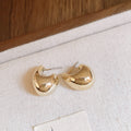 Gold Tone Sculptural Teardrop Hoop Earrings Five Styles view 4