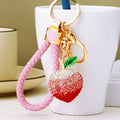 Gradient Peach Keychains with Plain Pink Red and Sky Blue Loop Options view 3