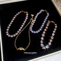 Clasp Zircon Flower Pearl Tennis Bracelet Four Metal Styles view 3