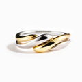Intertwined Wave Band Ring In Polished Gold And Silver Tones view 5