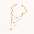 Gold Triple Layer Star Heart Moon Ball Chain Necklace view 3