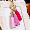 Triple Silk Tassel Keychains in Seven Gradient Color Combinations view 3