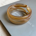 Wide Irregular Marbled Resin Closed Bangle In Eight Colors view 10