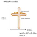 White Shell Cross Pendant Ring Earrings Stainless Steel Set view 8