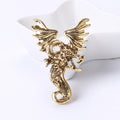 Flying Dragon Brooch Winged Body Gold and Silver Tone view 6