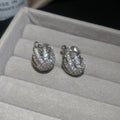 Crystal Flower Hoop Ear Clips in Gold and Silver Tones view 6