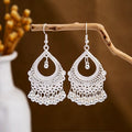 Ninety-Nine Silver Tone Filigree and Beaded Dangle Earrings view 3