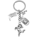 Antique Silver Western Hat Boot and Pistol Keychain Pair view 5