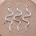 Wavy Snake Pendants in 2 Finishes for Jewelry Making view 2