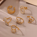 Zircon Pave Open Rings Hearts Animals Oval Multi-Band Size 7 view 1
