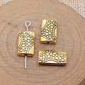 Carved Curved Rectangle Beads in Three Finishes for Jewelry Making view 4
