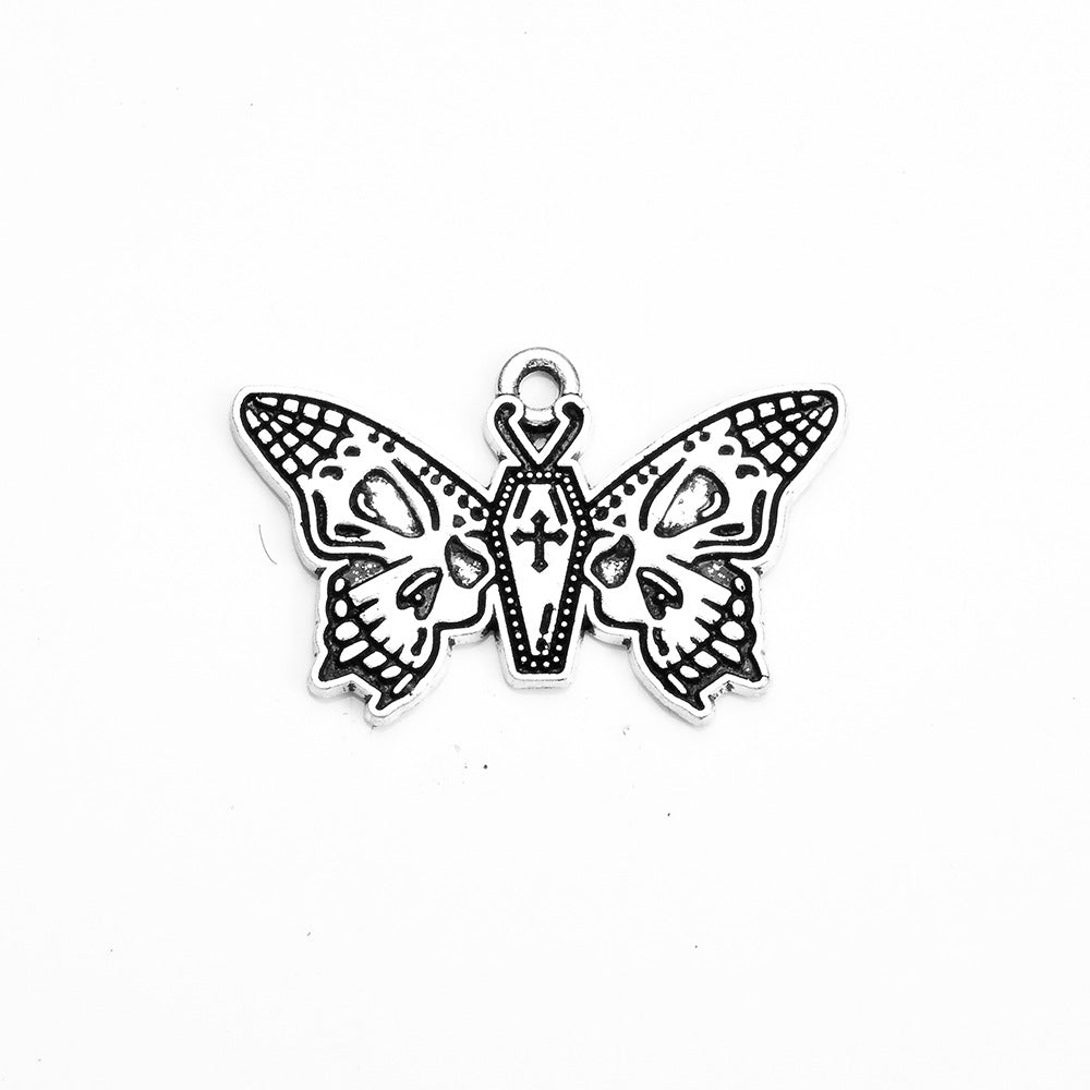 30x19mm Vintage Zinc Alloy Butterfly Charm Pendant