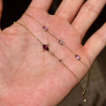 Gold Purple Stone Bracelets Cross Or Oval Station Styles view 4