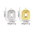 Rectangular Crystal Halo Charm Collection for Jewelry Making view 2