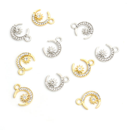 Main image 2 showing crescent moon and star charms and their visible colors and details