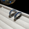 Crystal Triangle Textured Huggie Hoop Earrings Fashion Jewelry view 6