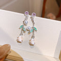 Floral and Lily of the Valley Drop Stud Earrings Two Styles view 7