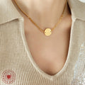 Gold Find Love Find Disc Mixed Chain Splice Necklace view 3