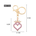 Rhinestone Crown Heart Keychain Metal Open Heart Bag Charm view 3