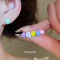 Six Pair Colorful Square Stud Earring Set Fashion Jewelry view 1