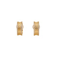 Double Row Crystal Huggie Clip On Earrings With Polished Metal Details view 5