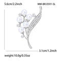Pearl and Crystal Lily Stem Brooch in 2 Color Styles view 5