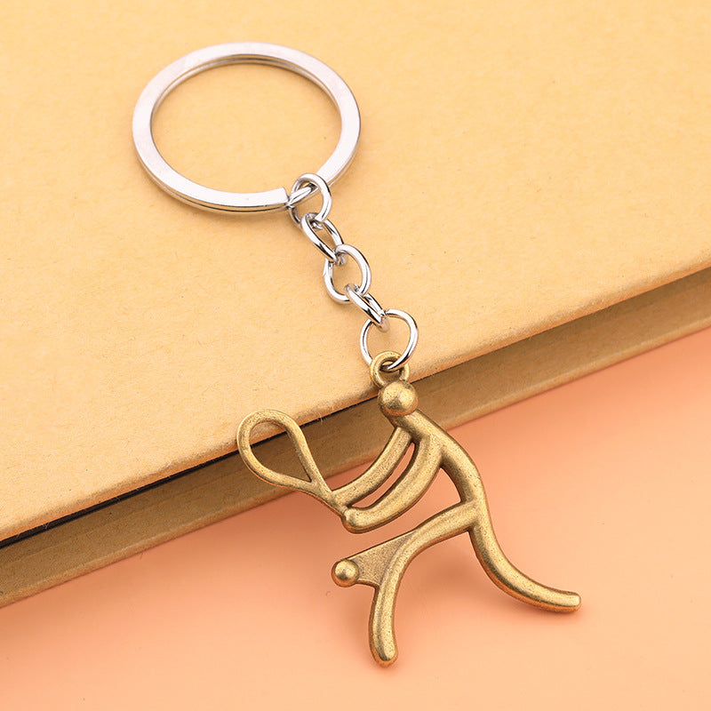 Sports Icon Metal Keychain for Cycling Running Basketball Gifts