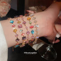 Multicolor Geometric Crystal Chain Bracelets Twelve Styles view 3