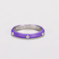 Enamel Inlay Band With Clear Accent In Eleven Colors view 12