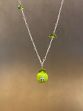 Silver Tone Green Apple Cross Pendant Necklace Statement Jewelry view 6