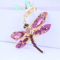 Rhinestone Dragonfly Keychain With Split Ring And Lobster Clasp view 4
