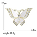 Pearlescent Butterfly Brooch With Faceted Crystals And Polished Metal Details view 5