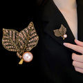 Leaf Pearl Look Metal Brooch Pin 4.6 x 5.4 cm for Jackets and Lapels view 4