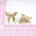 Gold and Silver Tone Crystal Butterfly Stud Earrings view 4