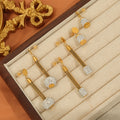 Gold Crystal Pave Drop Earrings Mesh Tassel Cylinder Styles view 2
