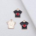 Enamel Heart T-Shirt Charms in Two Colors for Jewelry and Craft Making view 3