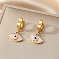 Gold Huggie Shell Eye Drop Earrings 7 Iris Frame Styles view 8