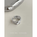 Silver-Tone Open Adjustable Liquid Metal Band Ring view 6