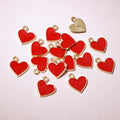 Small Enamel Heart Alloy Charms in Seven Color Options view 12